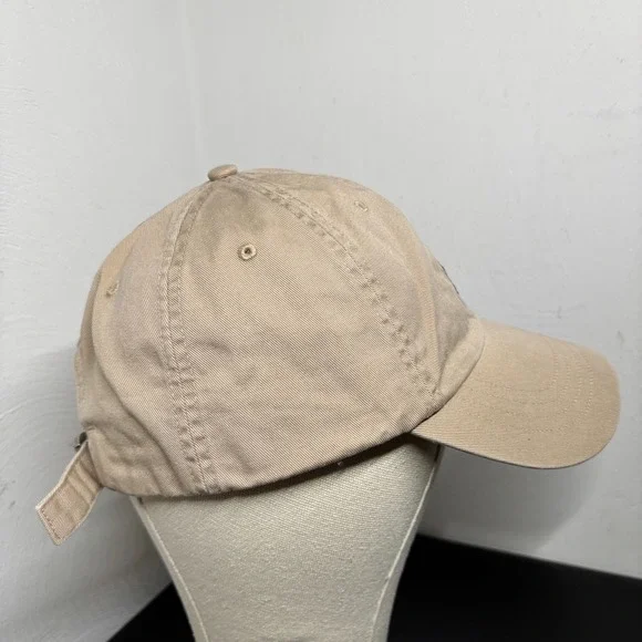 Polo Ralph Lauren Beige Cotton Chino Baseball Cap Hat OSFM Adjustable Pony - Picture 4 of 7